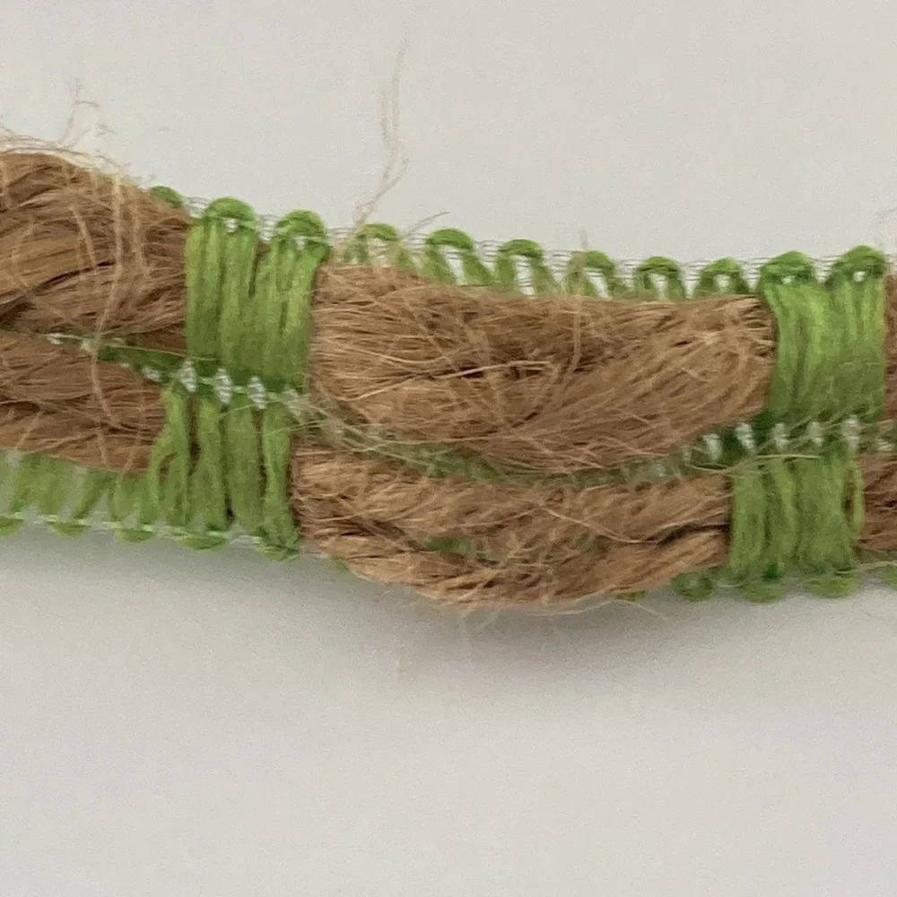 5 Rolls Offray Floral Ribbon Spring Green Jute Brown 1/2 inch